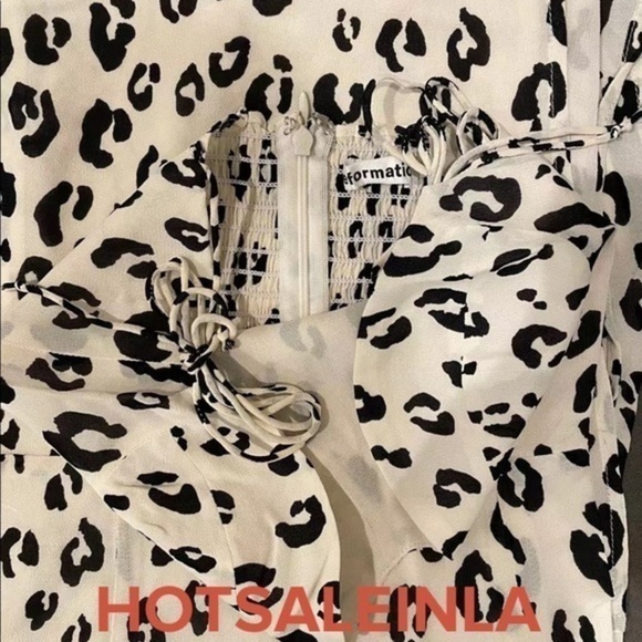 Reformation Juliette Dress in Snow Leopard *NEW* - Picture 4 of 6